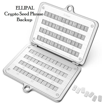 ELLIPAL Crypto Seed Phrase Backup, 316 Stainless Steel Metal Seed Phrase Storage with Lock Hole, 24 Words Backup, Compatible with BIP39 Hardware Wallets, Ledger, Trezor - Imported from UK